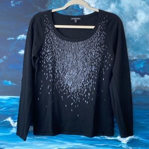 Sequins & Merino Scoop Neck Sweater